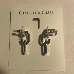 Silver pierced earrings